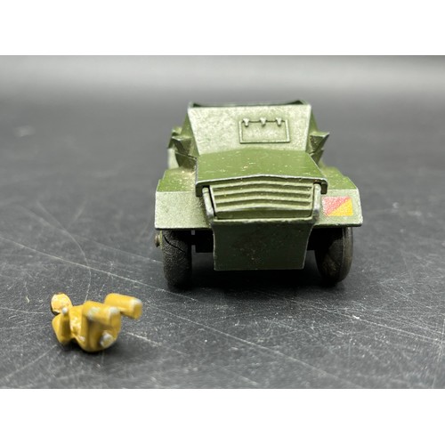 9 - Three Dinky Toys Armoured vehicles
(250g)
Boxed Dinky Toys 674 Austin Champ 
Dinky Toys 673 Scout ca... 