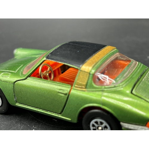 3 - Corgi Toys WhizzWheels 382 Porsche Targa 911S Green with Gold band over Black roof in Box, Gold Stee... 