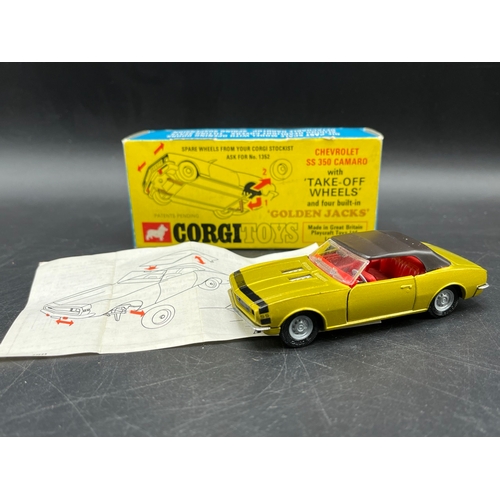 4 - Corgi Toys 338 Chevrolet SS 350 Camaro in Box with instructions, Red interior, Metallic Yellow
(100g... 