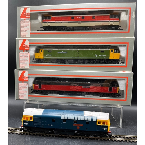 51 - Four Lima Boxed Diesel/Electric Locomotives Tested Runners
(2000g)
Lima L205229 Class 31 BR Research... 