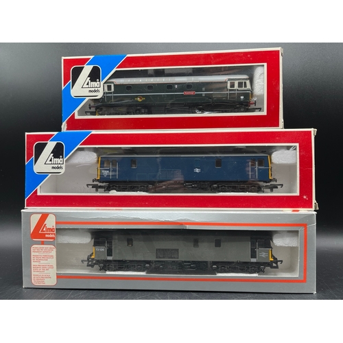 93 - Three Lima Boxed Diesel/Electric Locomotives Tested Runners
(1400g)
Lima 205221 Class 33 #33008 'Eas... 