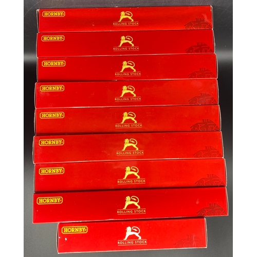 330 - A rake of nine OO gauge Hornby BR Southern Green Maunsell coaches, each boxed and appearing unopened... 