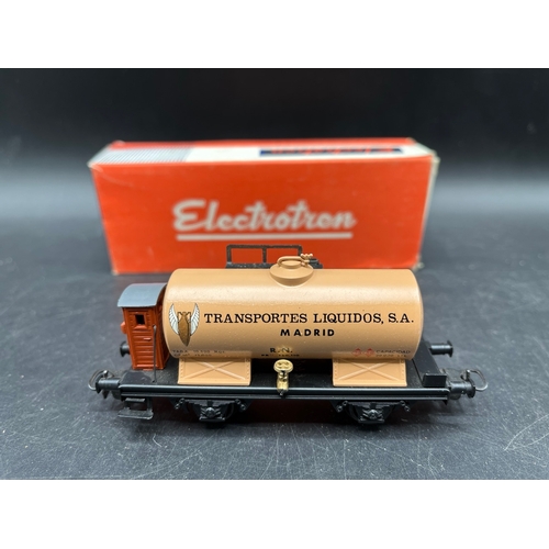 145 - 7 Electrotren Wagons, 5 boxed, plus Pocher flat bed wagon with barrel load and Rivarossi flat bed wi... 