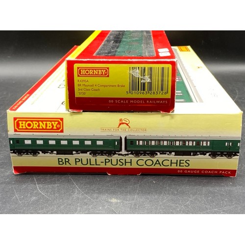 338 - Hornby BR Pull-Push Coach Pack & R4395A Southern coach. 
(700g)
Coach pack includes two coaches, tog... 