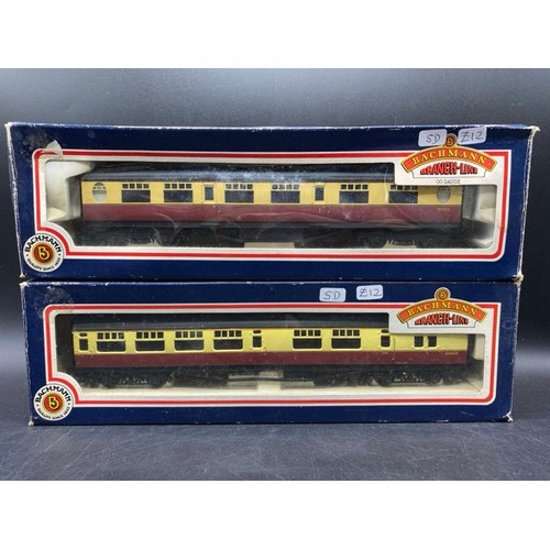 341 - 19 Hornby & Bachmann boxed Coaches in BR Green, BR Maroon, BR crimson and cream, Great Western choco... 