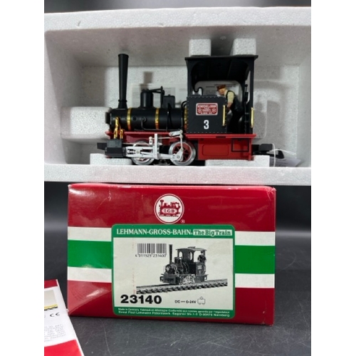 90 - G-Scale LGB 23140 Henschel & Sohn 0-4-0 Steam locomotive #3 black electric with original box, Tested... 