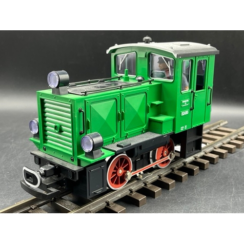 91 - G-Scale LGB 92490 Henschel 0-4-0 Diesel Loco in Green #92490 electric with original box, Tested Runn... 