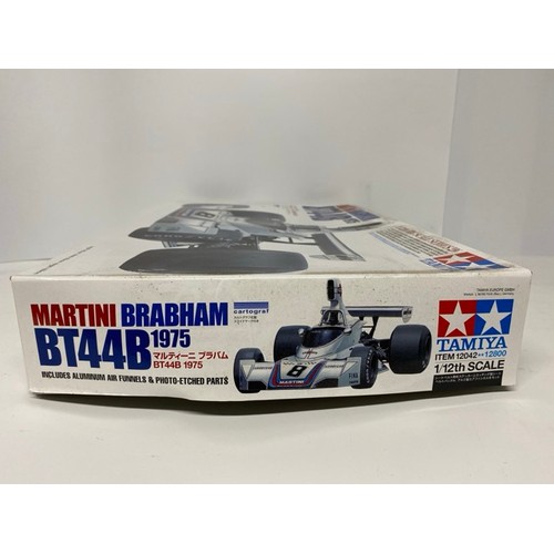 10 - Tamiya - Martini Brabham BT44B - 1/12 Scale. (1000g) (1).

Unbuilt, box shows slight sign of being s... 