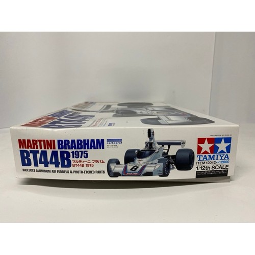 10 - Tamiya - Martini Brabham BT44B - 1/12 Scale. (1000g) (1).

Unbuilt, box shows slight sign of being s... 