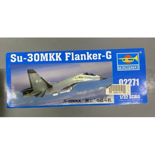 13 - 3 Model Kits 
Trumpeter - Su-30MKK Flanker 02271 1/32 Scale. (Box Poor/Kit as new).
Tamiya Grumman F... 