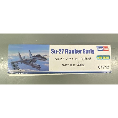 13 - 3 Model Kits 
Trumpeter - Su-30MKK Flanker 02271 1/32 Scale. (Box Poor/Kit as new).
Tamiya Grumman F... 