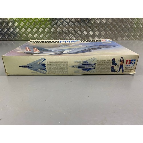 14 - 4 Model Kits - Trumpeter F-100c, Grumman F14A Tomcat, Tamiya P-15D Mustang & Techmod Friedrichshafen... 