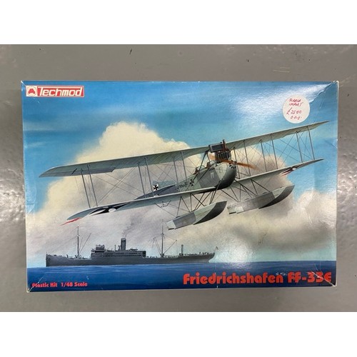 14 - 4 Model Kits - Trumpeter F-100c, Grumman F14A Tomcat, Tamiya P-15D Mustang & Techmod Friedrichshafen... 