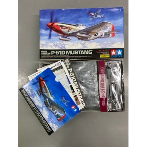 14 - 4 Model Kits - Trumpeter F-100c, Grumman F14A Tomcat, Tamiya P-15D Mustang & Techmod Friedrichshafen... 