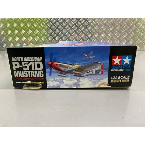 14 - 4 Model Kits - Trumpeter F-100c, Grumman F14A Tomcat, Tamiya P-15D Mustang & Techmod Friedrichshafen... 