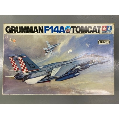 14 - 4 Model Kits - Trumpeter F-100c, Grumman F14A Tomcat, Tamiya P-15D Mustang & Techmod Friedrichshafen... 