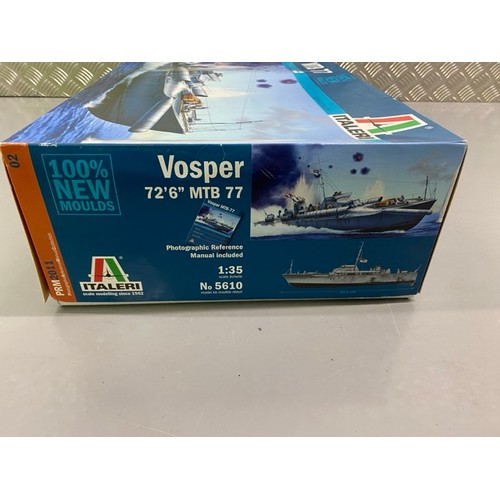 15 - 2 Model Kits - Trumpeter Italian Navy Battleship RN Roma & Italeri Vosper 72'6