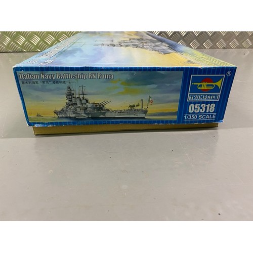 15 - 2 Model Kits - Trumpeter Italian Navy Battleship RN Roma & Italeri Vosper 72'6