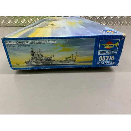 15 - 2 Model Kits - Trumpeter Italian Navy Battleship RN Roma & Italeri Vosper 72'6