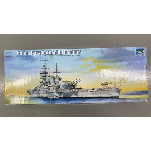 15 - 2 Model Kits - Trumpeter Italian Navy Battleship RN Roma & Italeri Vosper 72'6