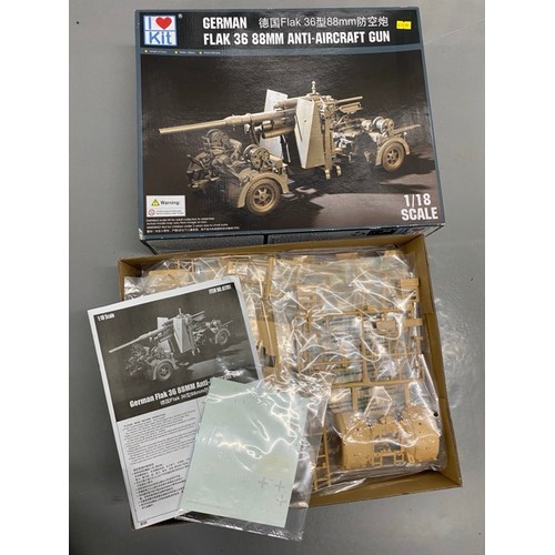 17 - 5 Model Kits - Trumpeter German Armoured Train Panzertriebwagen Nr.16 & I love kit German Flak 36 88... 