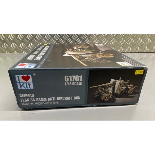 17 - 5 Model Kits - Trumpeter German Armoured Train Panzertriebwagen Nr.16 & I love kit German Flak 36 88... 