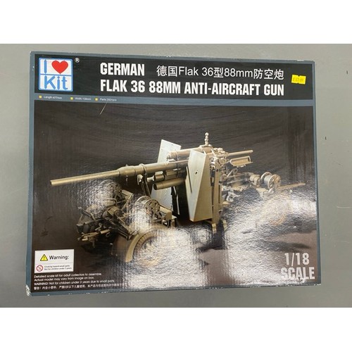 17 - 5 Model Kits - Trumpeter German Armoured Train Panzertriebwagen Nr.16 & I love kit German Flak 36 88... 