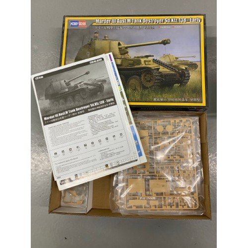 21 - 5 Model Kits - Hobby Boss Marder III Ausf.M Tank, Hobby Boss Morser Karl-Gerat, Meng German Flakpanz... 