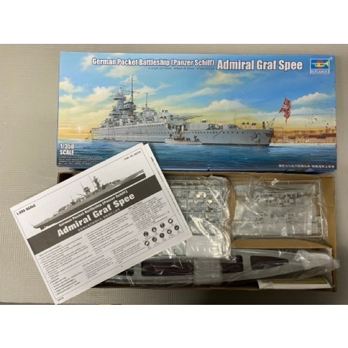 22 - 10 Model Kits - Trumpeter USS Langley CV-1, Trumpeter Admiral Graf Spee, Trumpeter SMS Szent Istvan,... 