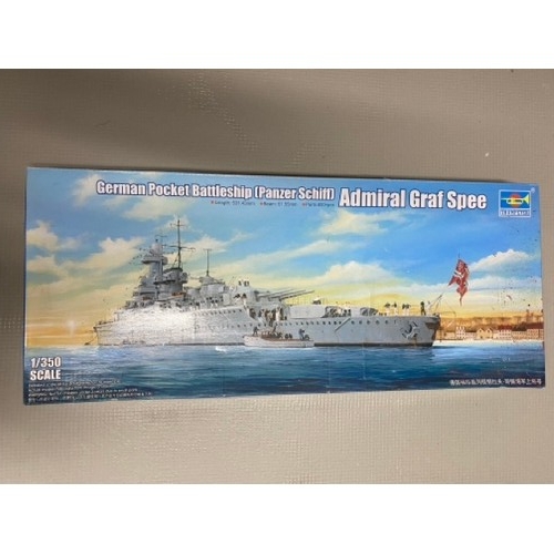 22 - 10 Model Kits - Trumpeter USS Langley CV-1, Trumpeter Admiral Graf Spee, Trumpeter SMS Szent Istvan,... 