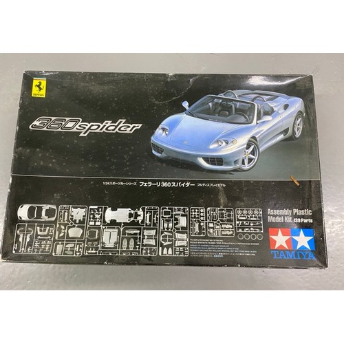 23 - 6 Model Kits - Revell Mercedes 300 SLR, Tamiya Tyrell P34, Tamiya Porsche Carrera GT, Tamiya 360 Spi... 