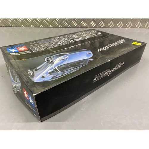 23 - 6 Model Kits - Revell Mercedes 300 SLR, Tamiya Tyrell P34, Tamiya Porsche Carrera GT, Tamiya 360 Spi... 