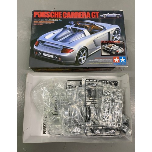 23 - 6 Model Kits - Revell Mercedes 300 SLR, Tamiya Tyrell P34, Tamiya Porsche Carrera GT, Tamiya 360 Spi... 