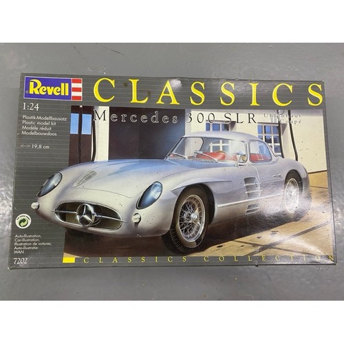 23 - 6 Model Kits - Revell Mercedes 300 SLR, Tamiya Tyrell P34, Tamiya Porsche Carrera GT, Tamiya 360 Spi... 