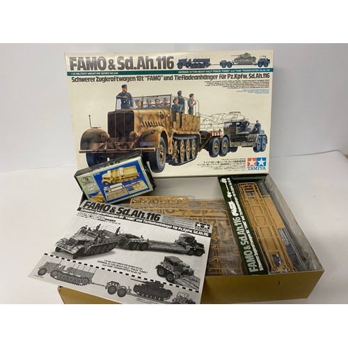 27 - 2 Model Kits - Tamiya Model Kit FAMO & Sd.Ah.116 & ICM Model T 1917 Ambulance 1/35 Scale. (1650g). (... 