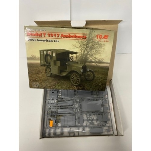 27 - 2 Model Kits - Tamiya Model Kit FAMO & Sd.Ah.116 & ICM Model T 1917 Ambulance 1/35 Scale. (1650g). (... 