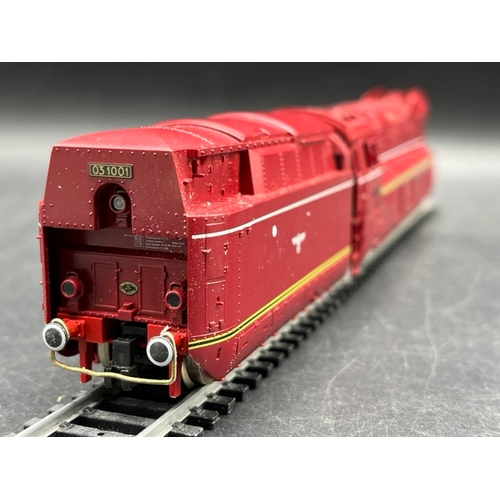 139 - Fleischmann 4173 H0 Streamlined Steam Locomotive Br 03 1001 The DRG Epoch 2, Tested Runner w/lights
... 