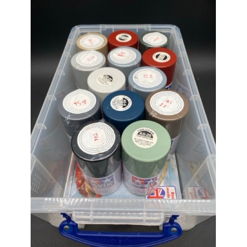 50 - 80 Spray Paints (New and open) - Humbrol & Tamiya. (19000g)
£30 delivery charge up to 25kg.