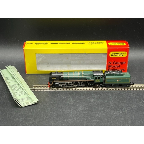 150 - Two boxed Hornby Minitrix BR Steam locomotives, Tested Runners
(300g)
Minitrix N203 Class 7P 4-6-2 7... 