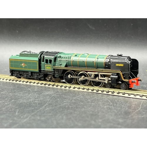 150 - Two boxed Hornby Minitrix BR Steam locomotives, Tested Runners
(300g)
Minitrix N203 Class 7P 4-6-2 7... 