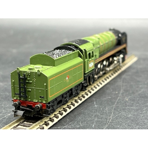 150 - Two boxed Hornby Minitrix BR Steam locomotives, Tested Runners
(300g)
Minitrix N203 Class 7P 4-6-2 7... 