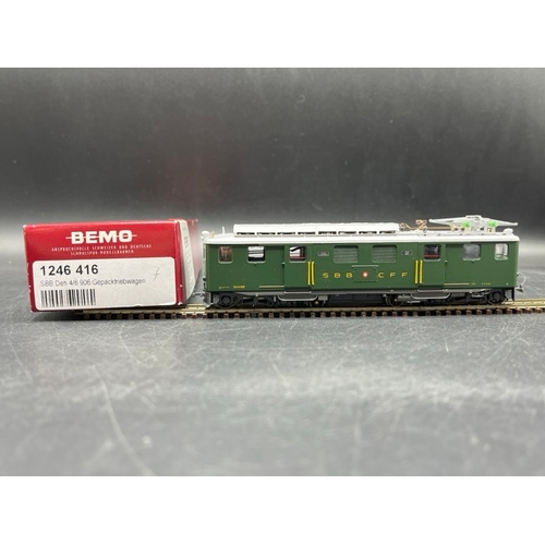 116 - Bemo HOm 1:87 scale SBB electric loco DCC with three corresponding Nostalgiewagens, each boxed and T... 