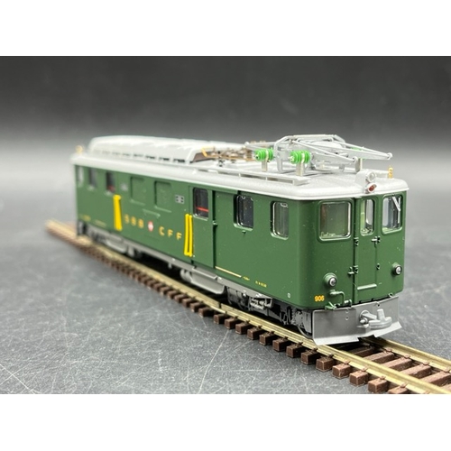 116 - Bemo HOm 1:87 scale SBB electric loco DCC with three corresponding Nostalgiewagens, each boxed and T... 