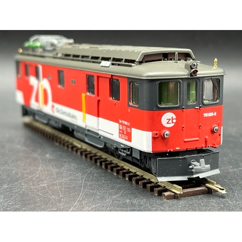 117 - Bemo HOm 1:87 scale Zentralbahn electric loco DCC with two corresponding Verstärkungswagens, each bo... 