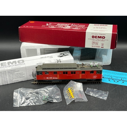 120 - Bemo HOm 1:87 scale SBB electric loco DCC with two corresponding SBB Brünig wagens, each boxed and T... 