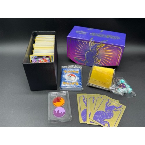 369 - Large qty Pokemon Trading Cards, Albums & Tins incl. Mewtwo, Vaporeon V, MalamarEx & Lugia Break Hol... 