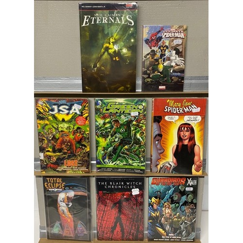 21 - 8 Marvel & DC Comic Books (including Neil Gaiman Eternals, Marvel ultimate Spider-Man, DC JSA Lost, ... 