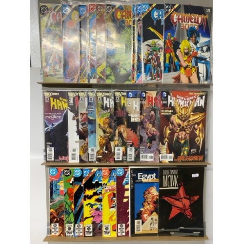 33 - 36 DC comics including Camelot 3000, the Savage Hawke man, Knight force, Egypt the book of the name ... 