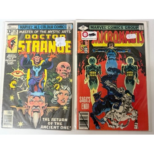 43 - 28 Marvel Comics including 1970's Doctor Strange & Micronauts. (2000g)