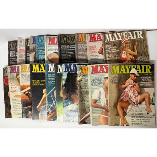 62 - 20 vintage Mayfair Glamour magazines from the 1970s. (6800g)